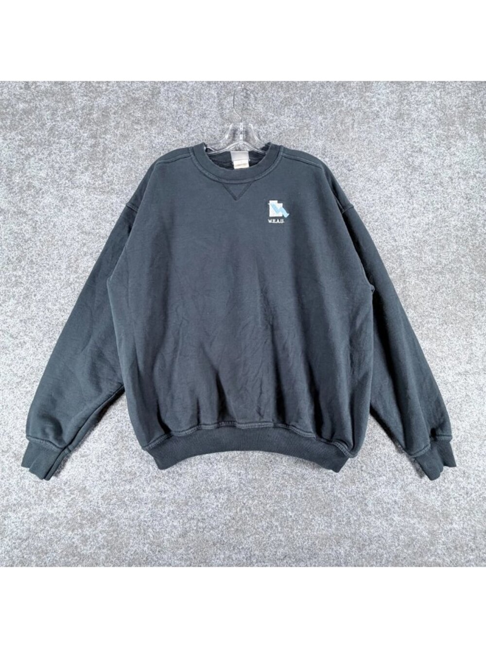 Vintage Jerzees Z Class Sweatshirt Mens XL Charcoal Gray W.E.A.U. Embroidered